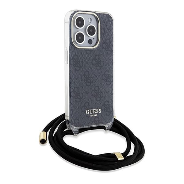Guess iPhone 15 Pro -puhelinkaulakoru 4G Print - Musta Black