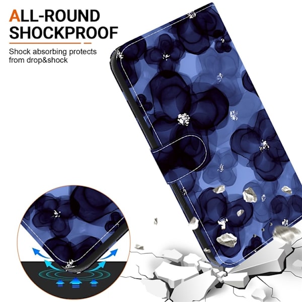 Sony Xperia 1 VII Konstläder Plånboksfodral Pattern Printing - Bläckblå