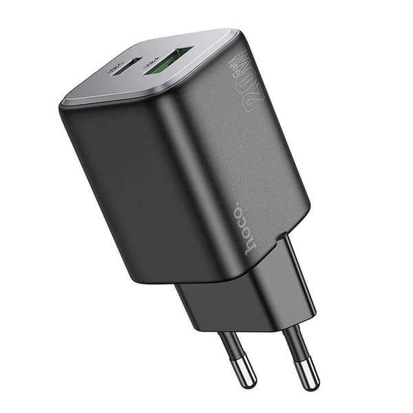 Hoco Väggladdare 1xUSB-C 1xUSB-A 20W N41 - Svart Svart