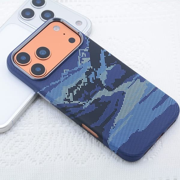 Mobilskal till iPhone 17 Pro Max MagSafe Carbon Fiber - Blå Bergsflod Blå