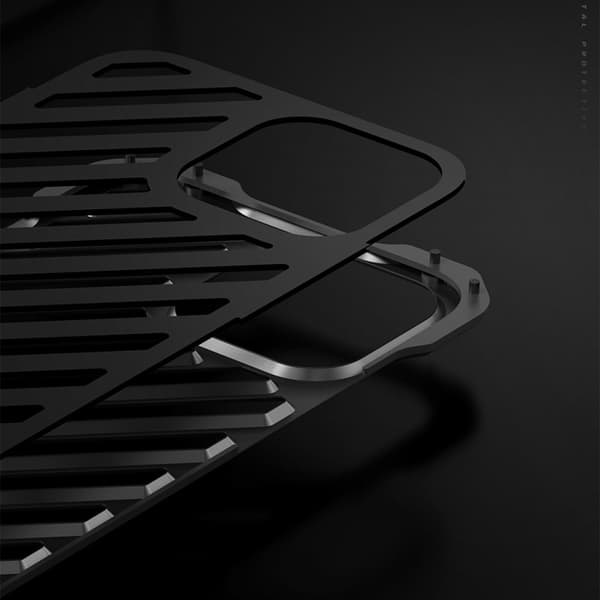 R-JUST RJ-50 Aluminium Armor Mobilskal med Linsskydd för iPhone 13 Grå