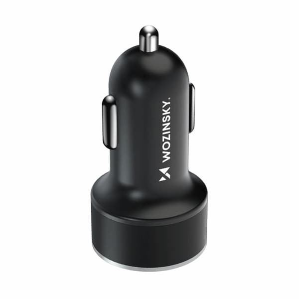 Wozinsky Billaddare USB-C USB-A 36W - Svart Svart