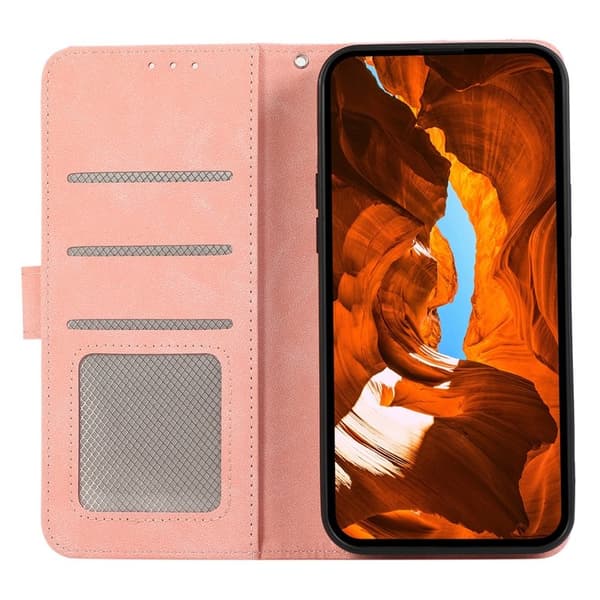 ABEEL Samsung Galaxy S22+ 5G Plånboksfodral Konstläder RFID-Skydd Rosa