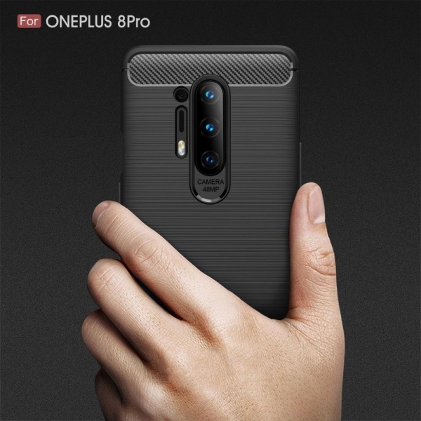 Carbon Fiber Cover OnePlus 8 Pro - Sort Black