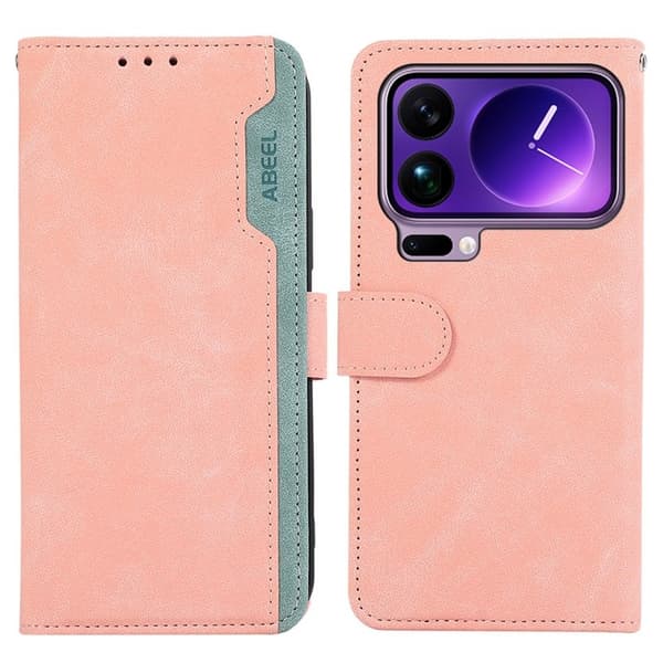 ABEEL Xiaomi 17 Pro Max Plånboksfodral Splicing Konstläder RFID-Skyddande - Rosa