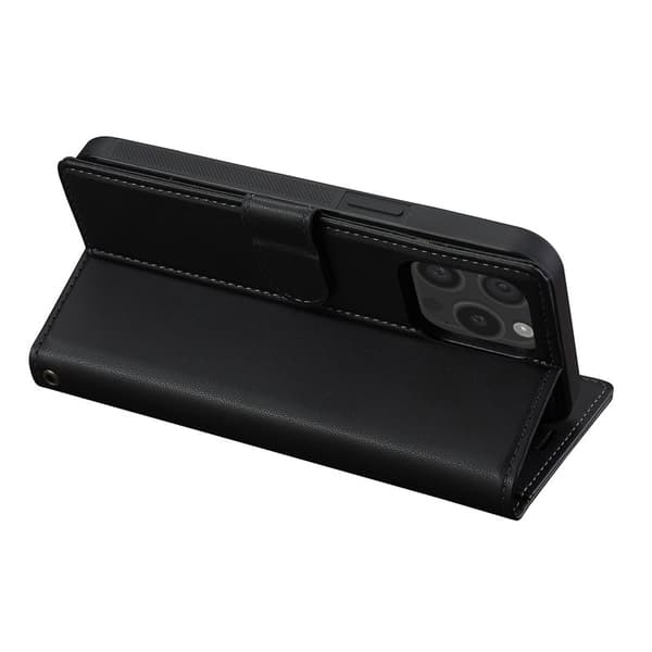 LC.IMEEKE L2 Series iPhone 15 Pro Plånboksfodral Konstläder - Svart
