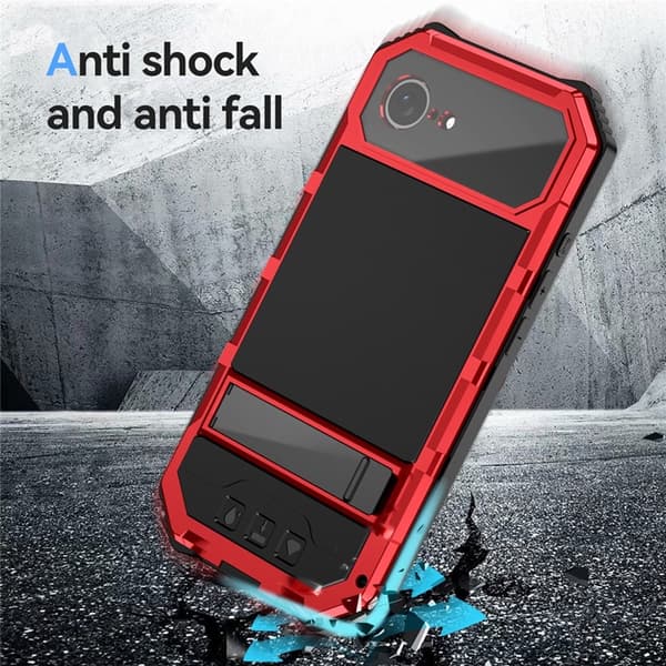 R-JUST Mobilskal till iPhone 16e med Härdat Glas - Röd Röd