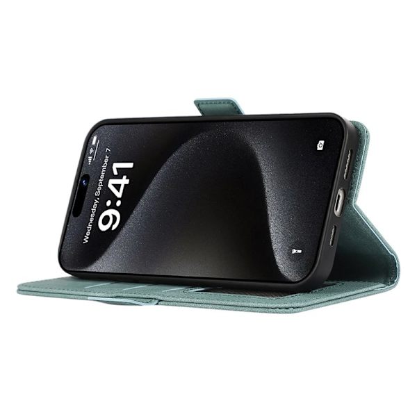 ABEEL iPhone 16 Plånboksfodral Konstläder RFID-Skydd Kortfack - Blå