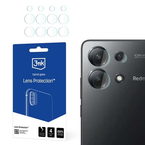 3MK Xiaomi Redmi Note 13 4G    Kameralinskydd - Transparent Transparent