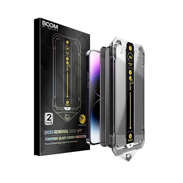 LIVSTIDSGARANTI - BOOM iPhone 11 Privacy Härdat Glas Skärmskydd - 2 Pack Svart
