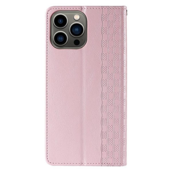 iPhone 13 Pro Max Lompakkokotelo Magnet Strap - Pinkki