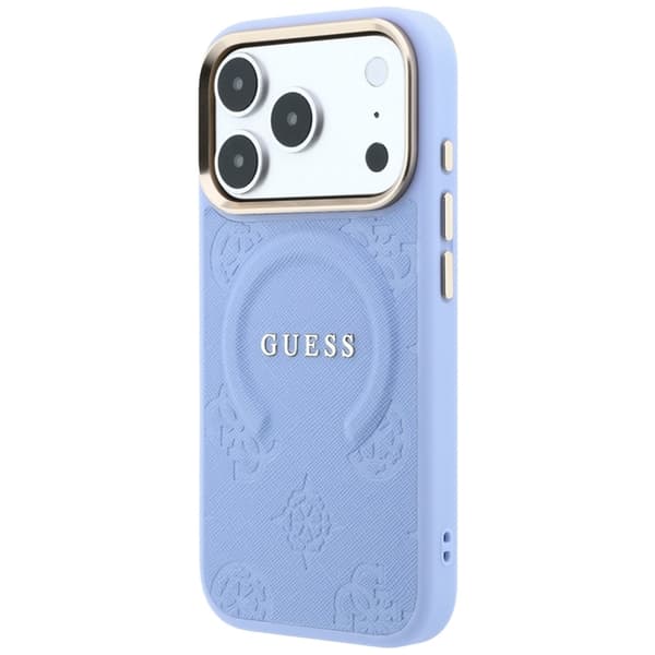 Guess Mobilskal För iPhone 18 Pro Max Magsafe Saffiano Peony - Ljusblå