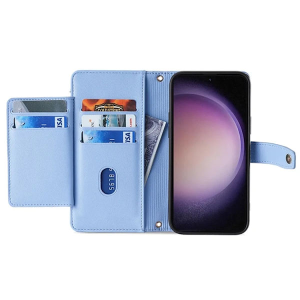 Galaxy S24 Ultra Konstläder Plånboksfodral Shockproof - Blå Blå