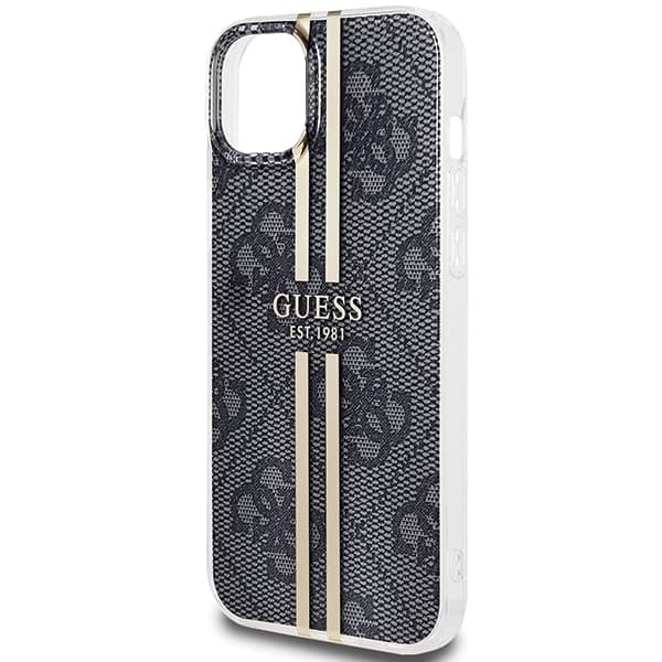 Guess Mobilskal till iPhone 15 Plus / 14 Plus MagSafe IML 4G Gold Stripe