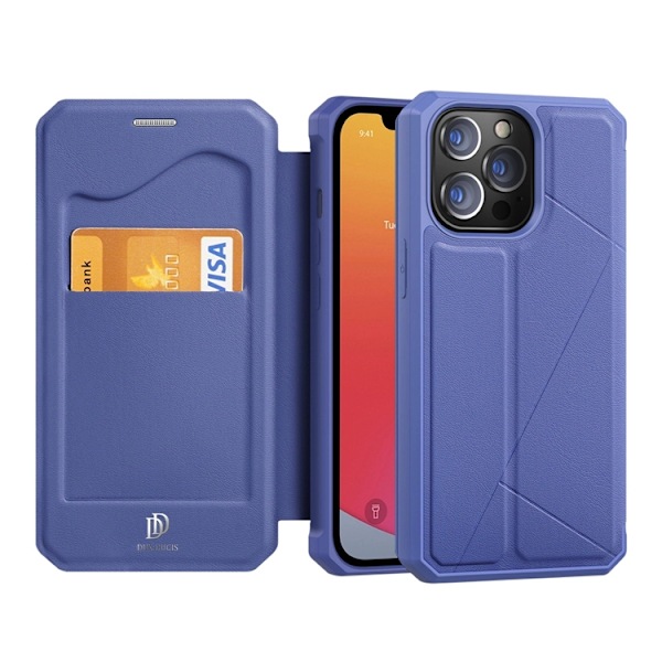 Dux Ducis iPhone 13 Pro Plånboksfodral Skin X - Blå Blå
