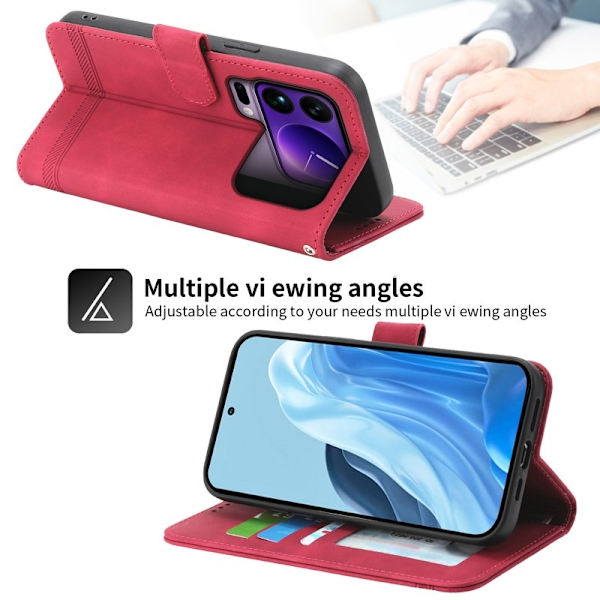 DIERFENG DF-03 Xiaomi 17 Pro Max Plånboksfodral Konstläder - Röd