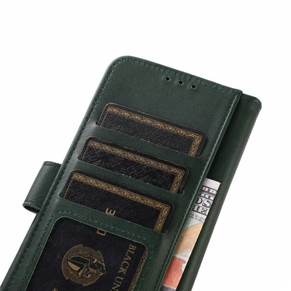 Sony Xperia 1 VII Plånboksfodral Cowhide Texture Konstläder - Grön
