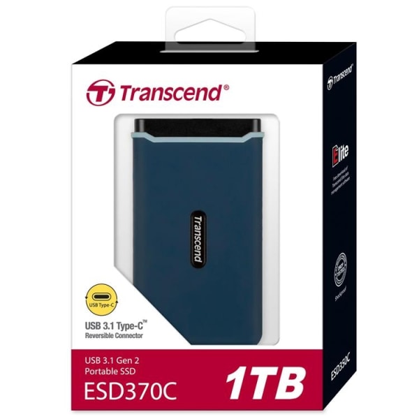 Transcend Kannettava SSD ESD370C USB-C 1TB (R1050/W950)