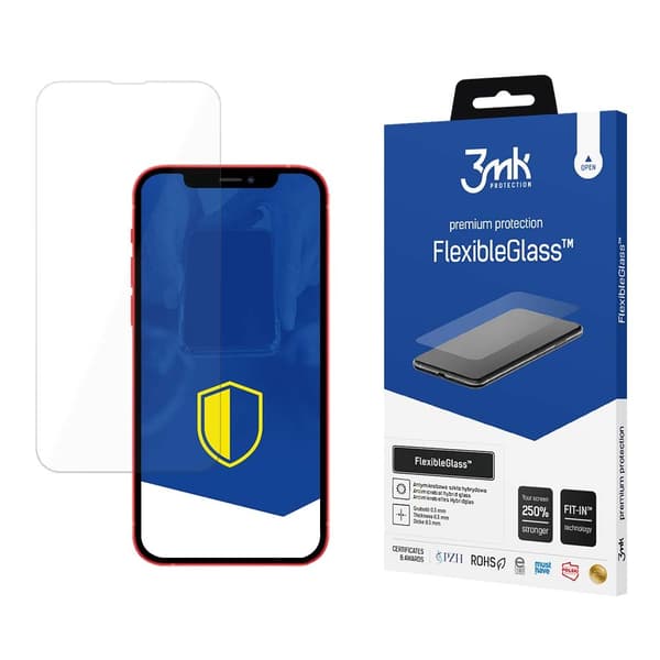 3MK iPhone 13 Mini Hybrid Okrossbart Glas FlexibleGlass Transparent