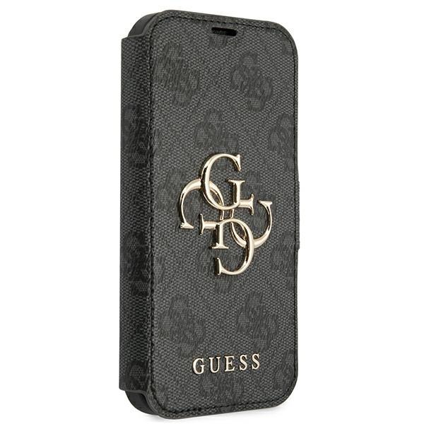 Guess iPhone 13 Pro Max Plånboksfodral Big Metal Logo - Grått