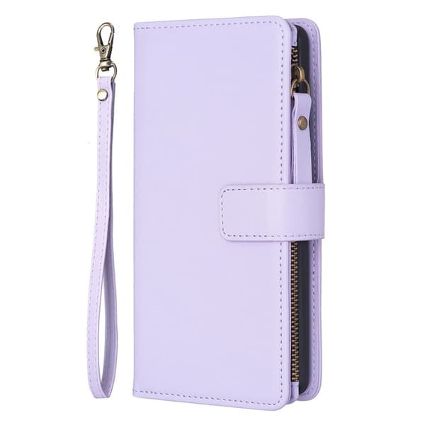 iPhone 15 Pro Max -lompakkokotelo Zipper Flip - Violetti Lila