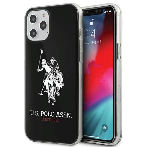 MEILLE. Polo Assn. Kiiltävä iPhone 12 Pro Max suuri logo, musta Black