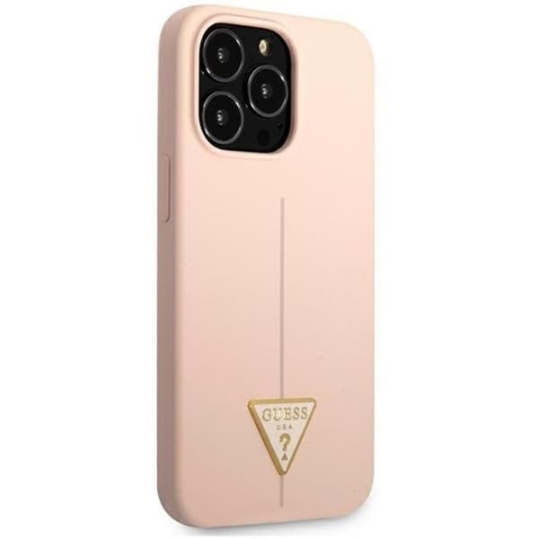 Guess iPhone 13 Pro Max Skal Silicone Triangle - Pinkki Rosa