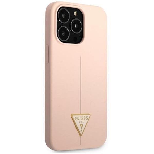 Guess iPhone 13 Pro Max Skal Silicone Triangle - Rosa Rosa