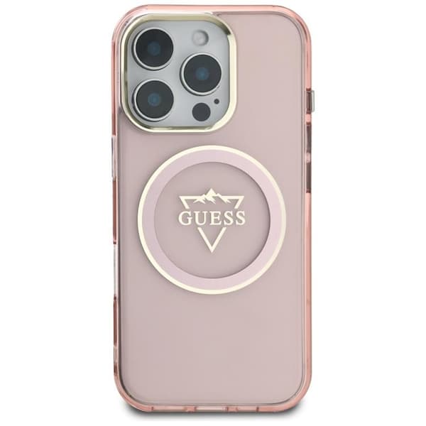 Guess Telefontaske til iPhone 16 Pro Max MagSafe IML Mountain Logo - Lyserød Rosa