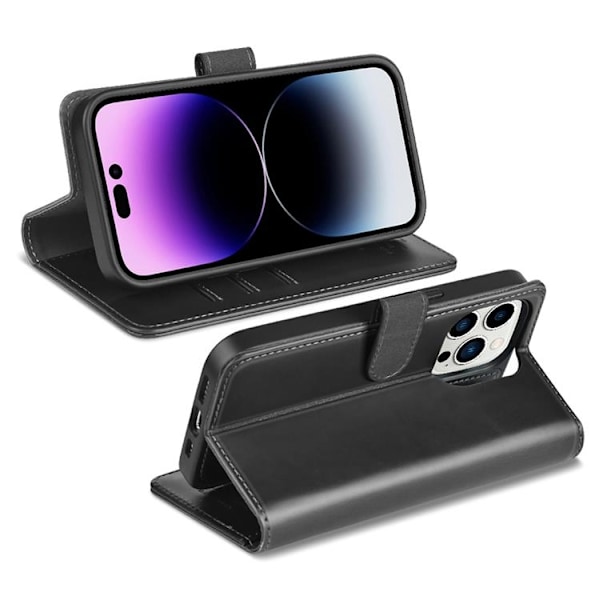 Puloka iPhone 14 Pro Plånboksfodral Magsafe 2in1 Detachable - Svart Svart