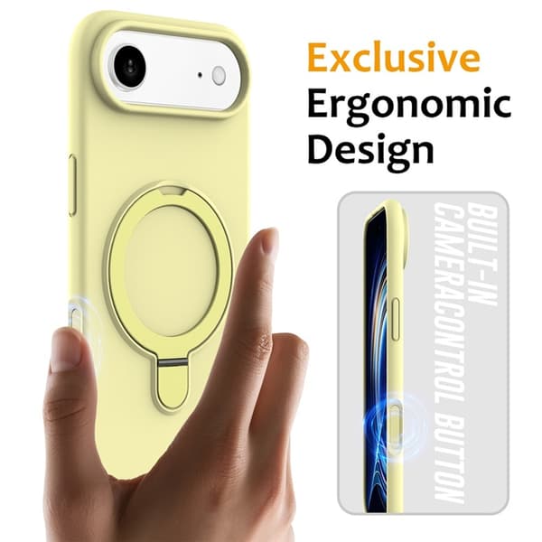 Mobilskal till iPhone Air MagSafe Kickstand PC + Silikon - Gul Gul