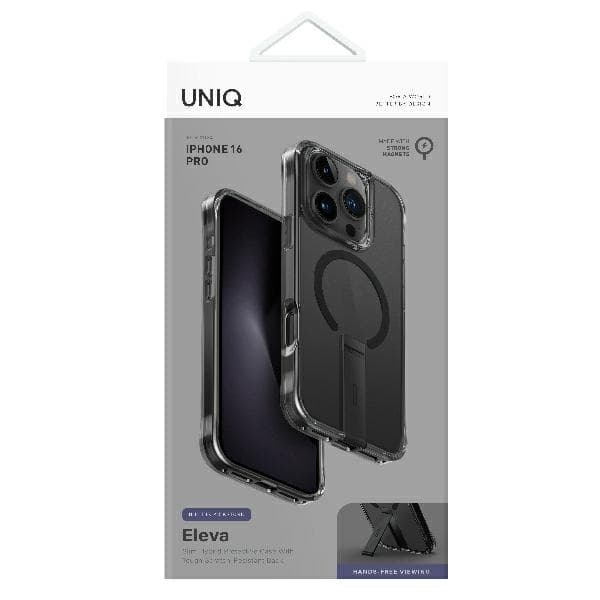 UNIQ Telefontaske til iPhone 16 Pro Eleva Vertica Stand - Sort Svart