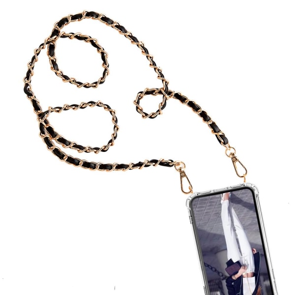 Boom iPhone 13 Pro Max etui med mobil halskæde - Chain Black