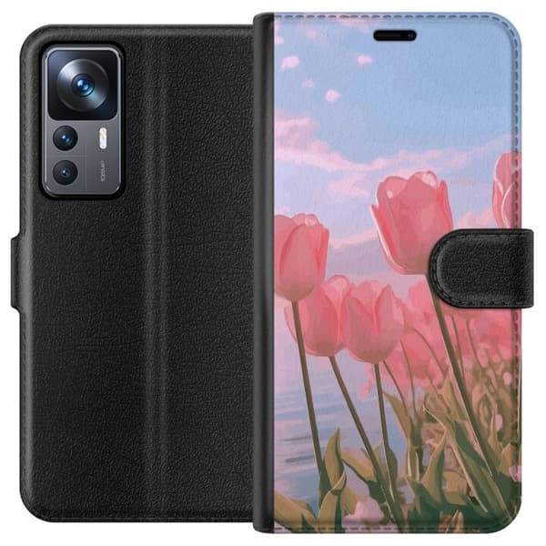 Pung Taske til Xiaomi 12T Pro med lyserøde tulipaner