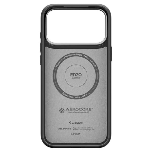 Spigen Telefontaske til iPhone 17 Pro Magsafe Enzo Aramid - Sort/Sølv Svart