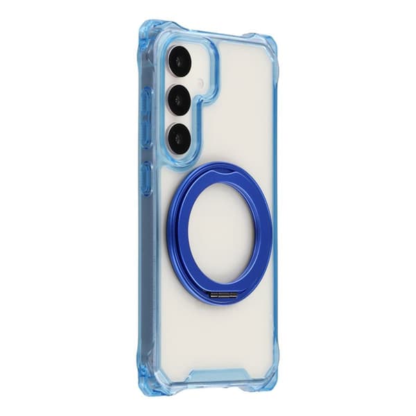 Mobilskal för Samsung Galaxy S26 Plus Magnetiskt Ring Kickstand TPU + PC - Blå