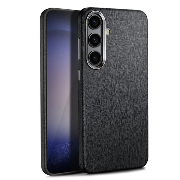 Galaxy S24 Plus Mobilskal Läder Shockproof Silikon - Svart Svart