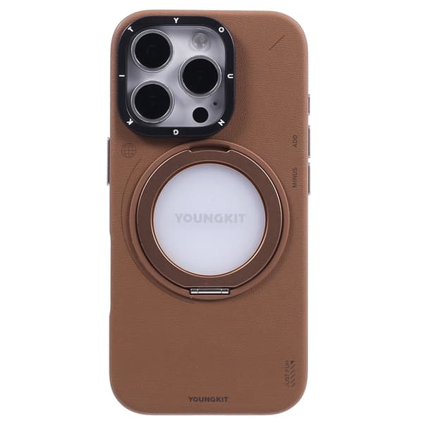 Youngkit Mobilskal till iPhone 16 Pro Max Magafe Rotating Kickstand - Brun Brun