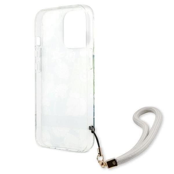 Guess iPhone 13 Pro Skal Flower Strap - Vihreä Grön