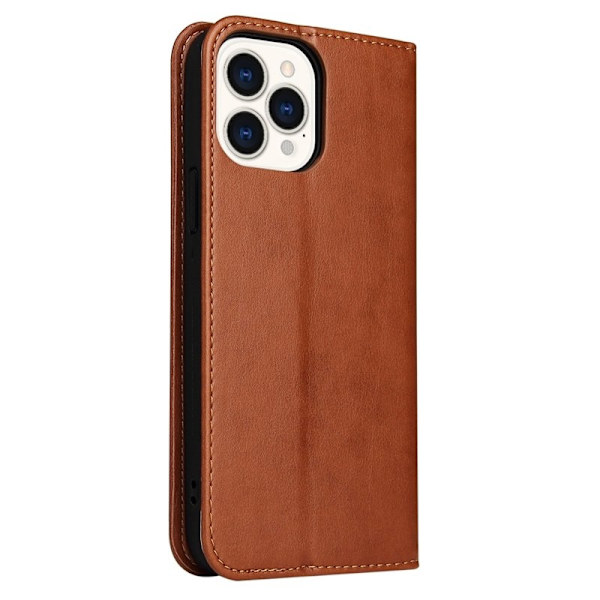 FIERRE SHANN iPhone 14 Pro Max Plånboksfodral Konstläder - Brun