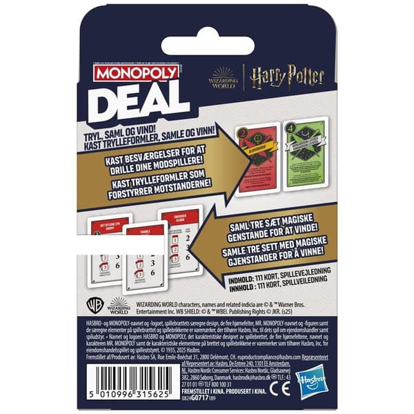 HASBRO Kortspel Monopoly Deal Harry Potter (NO/DK)