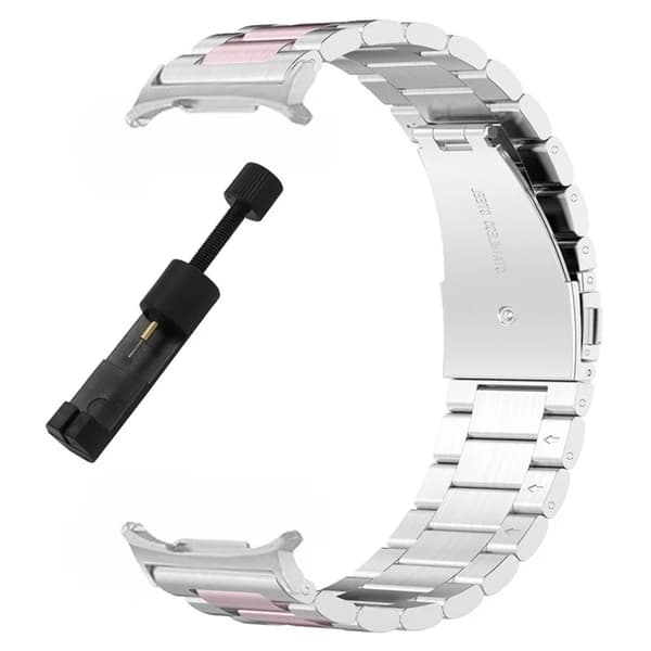 Galaxy Watch 8 (44mm/40mm) Armband Stainless Steel Three Bead Silver