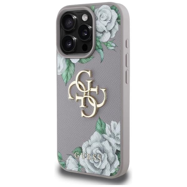 Guess Mobilskal till iPhone 16 Pro Max Grained Roses Big 4G logo