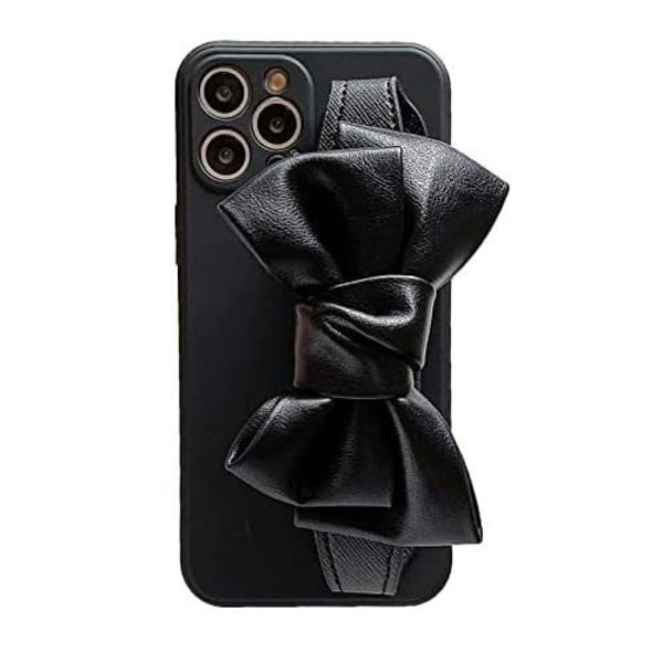 Bowknot-nahkahihna TPU-kotelo iPhone 13 Pro - musta