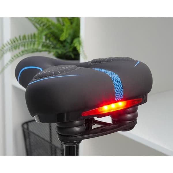 Cykelsadel Med Indbygget LED Lampe - Sort Svart