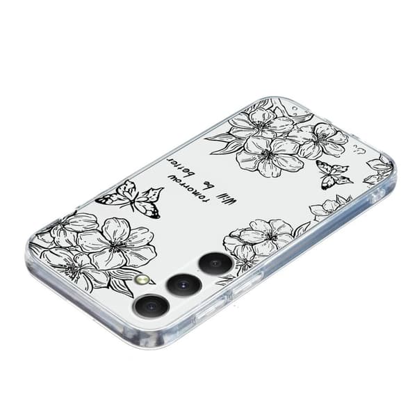 Mobilskal för Samsung Galaxy S26 Plus Mönstertryck Stöttålig TPU - Fjäril Blomma