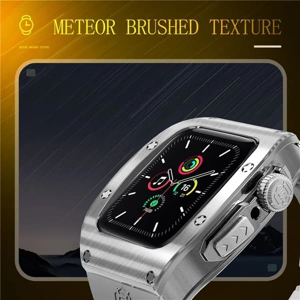 SHELLBOX Apple Watch SE 44mm Armband Silikon Metal - Vit