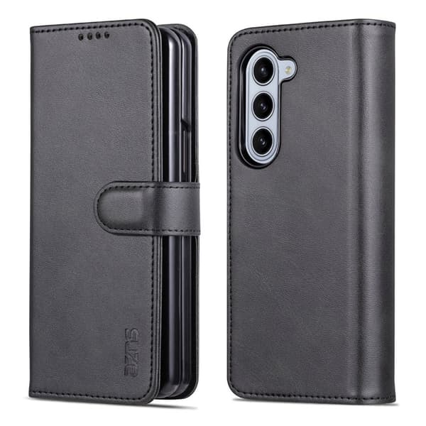 AZNS Samsung Galaxy Z Fold5 Plånboksfodral Konstläder - Svart