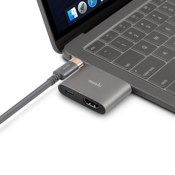 Moshi USB-C Till HDMI Adapter Med Laddning - Grå