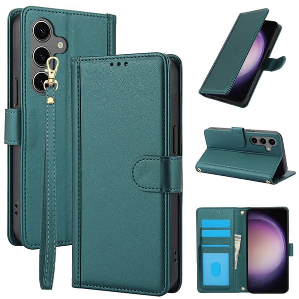Plånboksfodral för Samsung Galaxy S26 Plus Konstläder Ställ - Grön